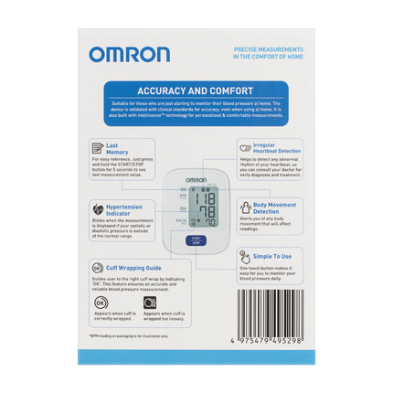 Omron Basic Blood Pressure Monitor  - Medium Cuff image 3