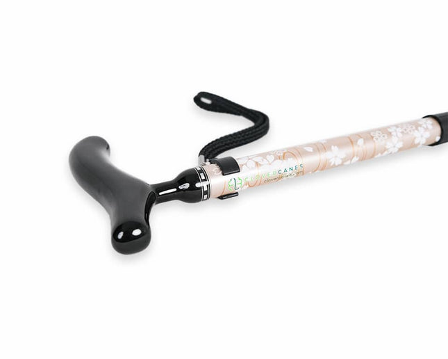 Chalk Blossum Floral Carbon Fibre Folding Cane