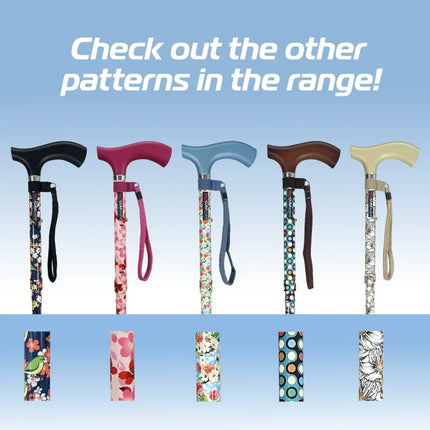 Premium - Floral Pattern Folding Walking Stick