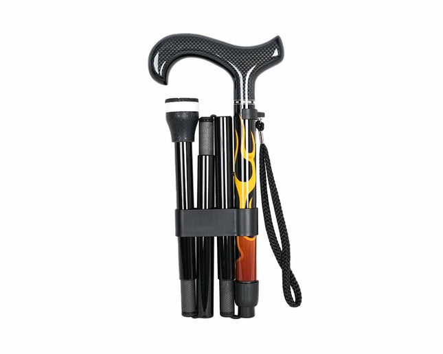 Hot Rod Flame Carbon Fibre Folding Cane