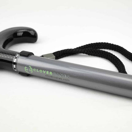 Metallic Silver Carbon Fibre Folding Cane