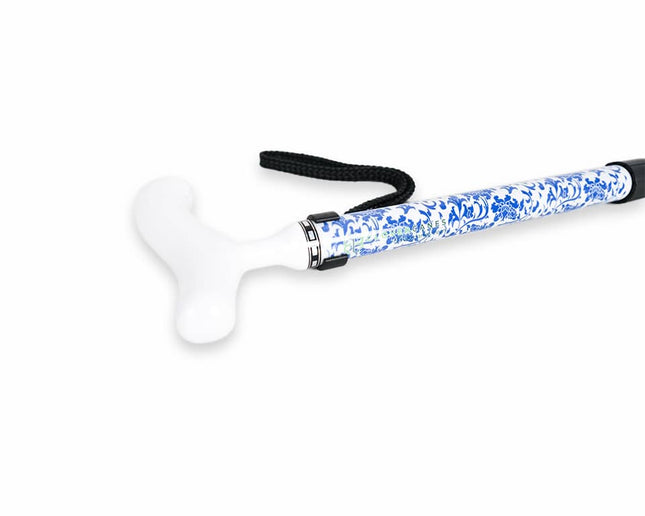 Porcelain Carbon Fibre Folding Cane