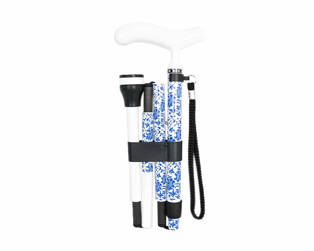 Porcelain Carbon Fibre Folding Cane