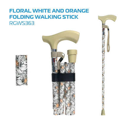 Premium - Floral Pattern Folding Walking Stick