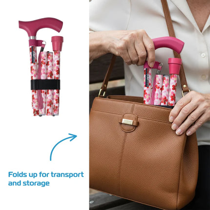 Premium - Floral Pattern Folding Walking Stick