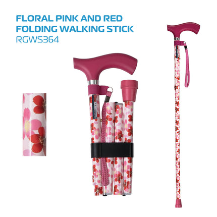 Premium - Floral Pattern Folding Walking Stick