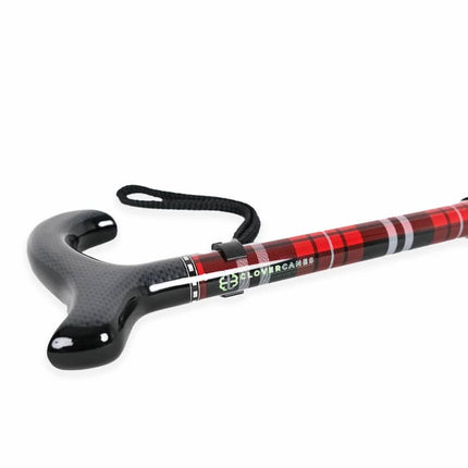 Tartan Flame Carbon Fibre Folding Cane