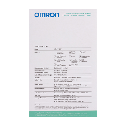 Omron Plus Dual User Blood Pressure Monitor  - Bluetooth® image 6
