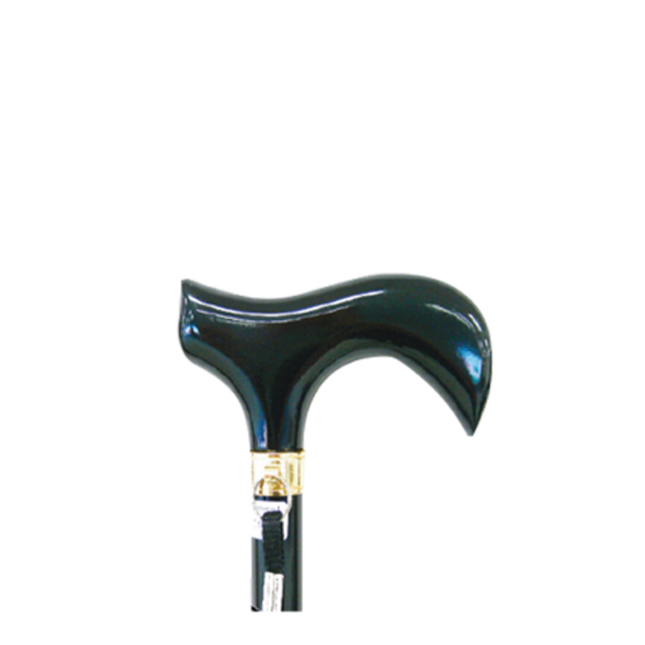 Walking Stick - Wooden "Swan" Handle - Black image 1