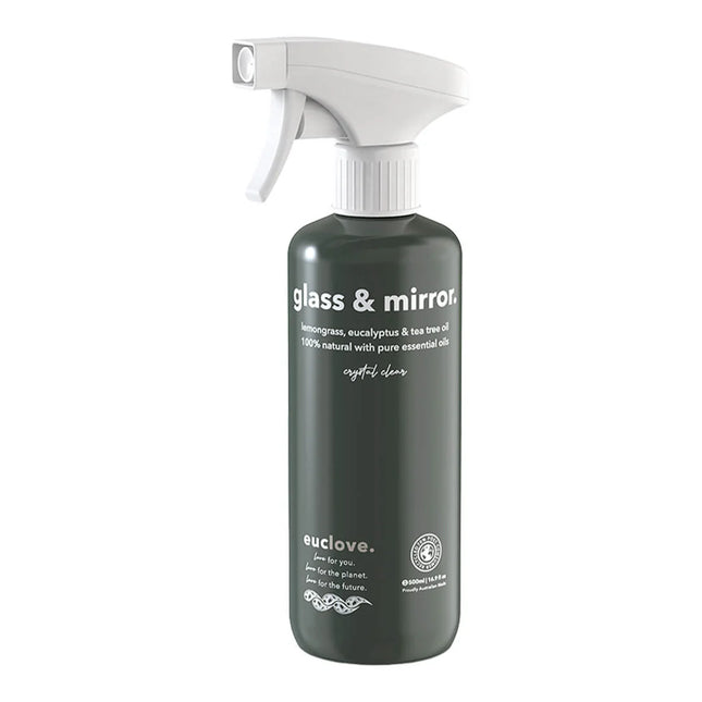 Euclove Non-Toxic Natural Glass & Mirror Spray- Crystal Clear! (500mL)