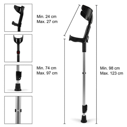 BIG 250 – Heavy Duty Forearm Crutches (Pair)